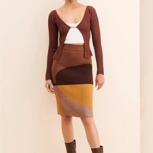 Conditions Apply Anthropologie Nimah Knit Midi Skirt Medium